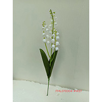 34CM PLASTIC LILY OF THE VALLEY SPRAY X 3 W/2 SATIN LVS