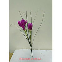 30CM MATT SATIN CROCUS SPRAY X 2 W/GRASS
