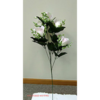 78CM SATIN ROSE SPRAY X 6 W/GYPSO