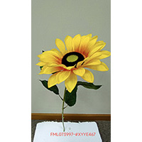 62CM SINGLE SATIN SUNFLOWER W/4 LVS